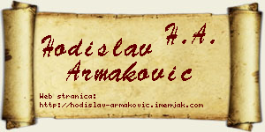 Hodislav Armaković vizit kartica